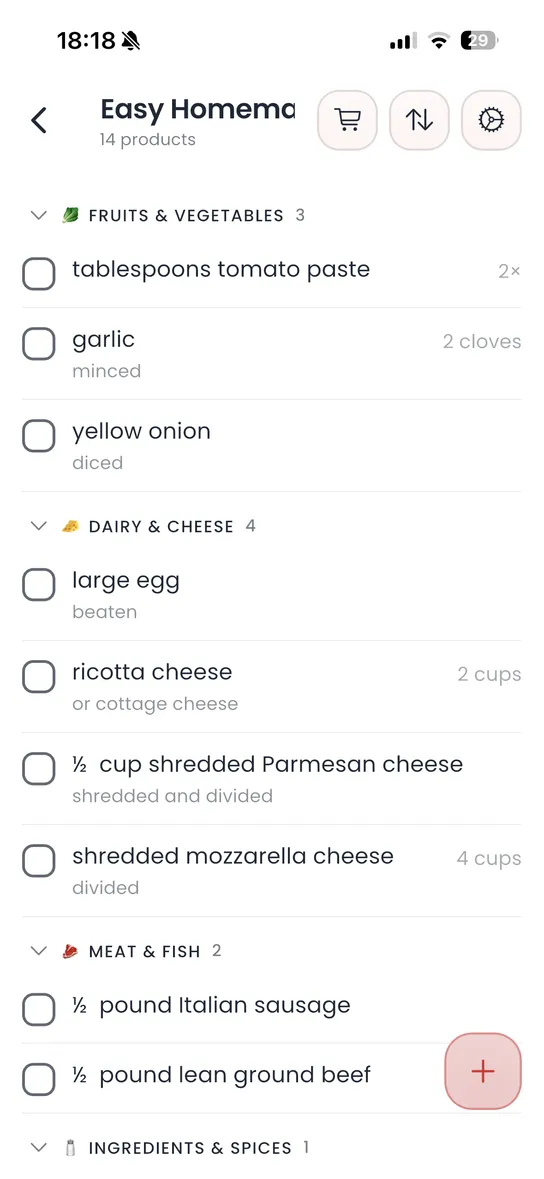Einkaufsliste Screenshot