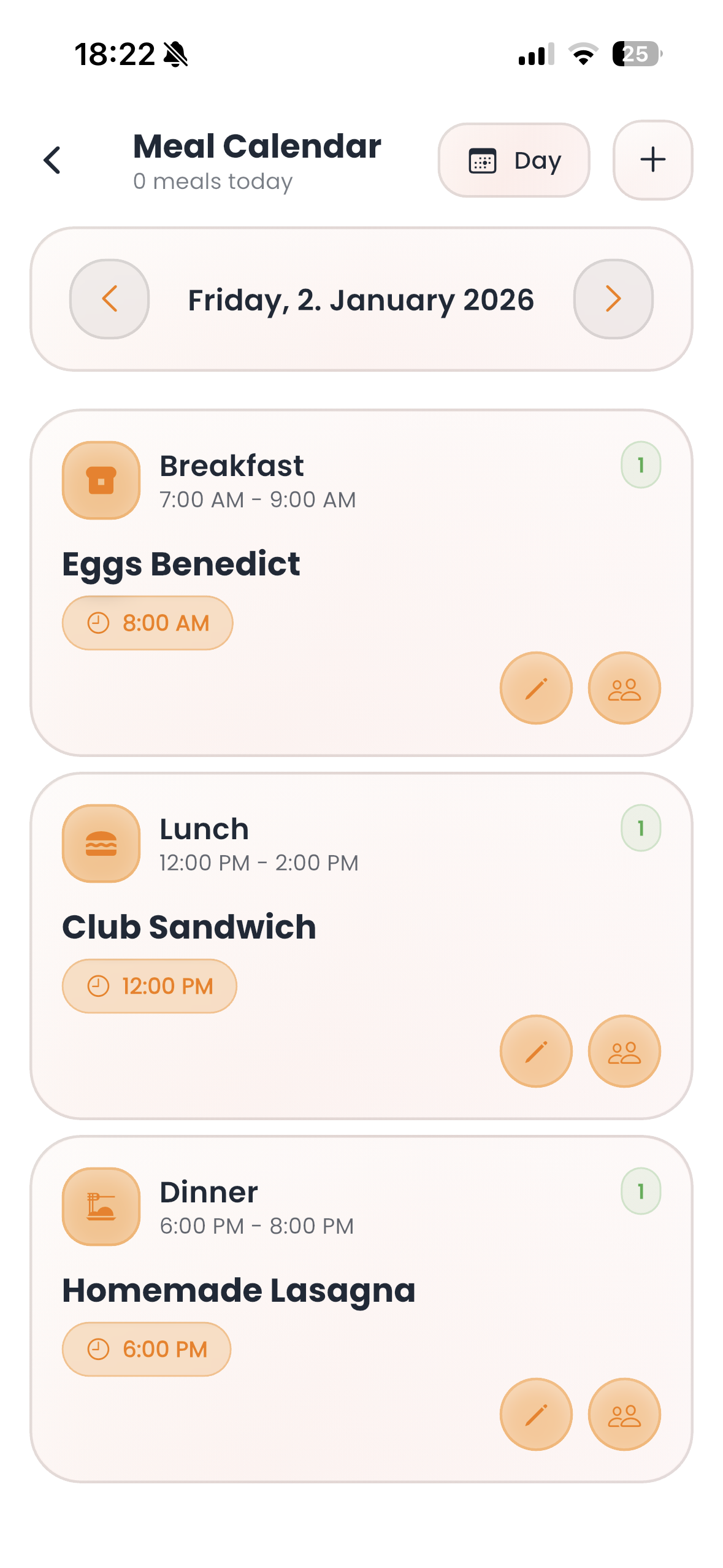 Mahlzeiten Screenshot