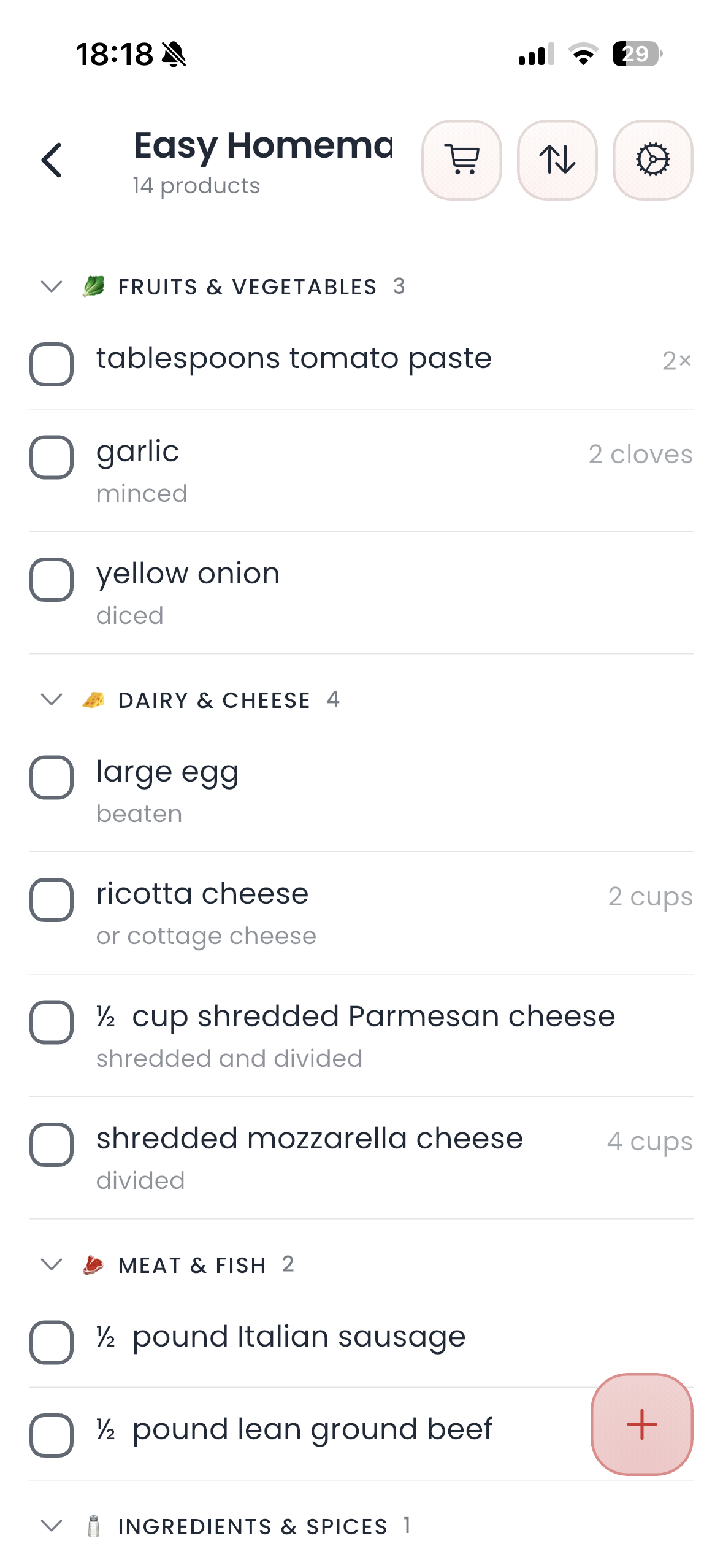 Einkaufsliste Screenshot